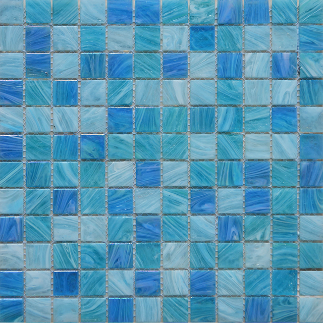 Blaues 23x23mm Glasmosaik für Schwimmbecken
