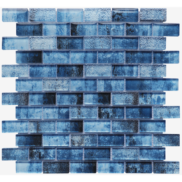 Quadratische 1x1-Tintenstrahldruck-blaue Glasfliese
