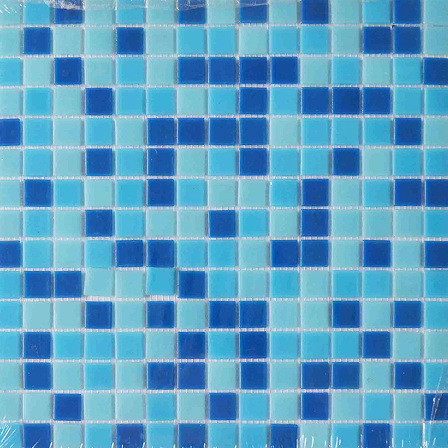 Quadratische blaue Mix Hot Melt Glas-Swimmingpool-Mosaik-Fliese