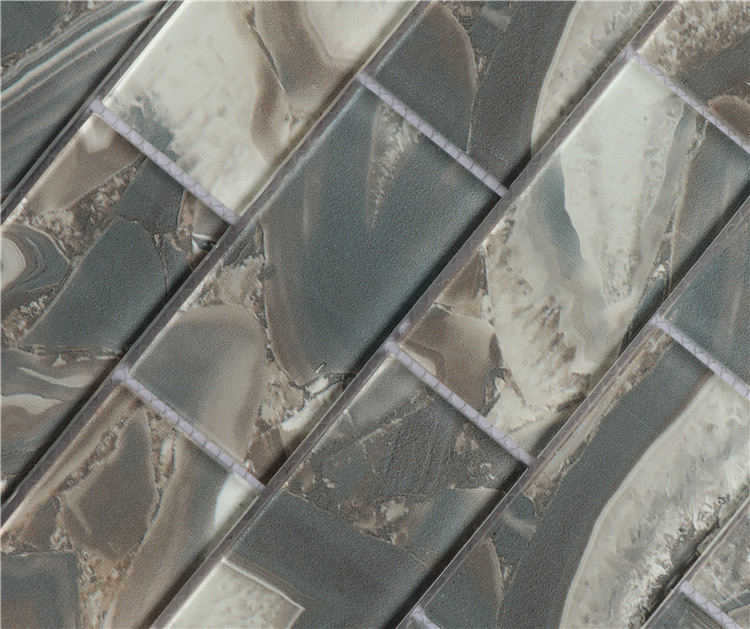 Tintenstrahldruck Braun 2x4" Glasmosaik