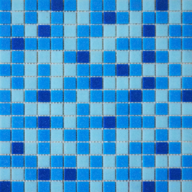 Mosaik Fliese quadratisch Blue Mix Hot Melt 20 x 20 mm